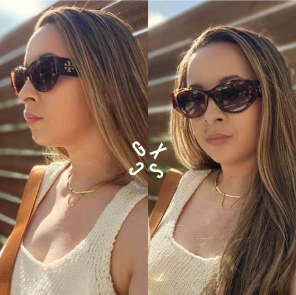 NEW! AUTHENTIC TORY BURCH BROWN LOGO SUNGLASSES FALL BLOGGER FAVORITE
